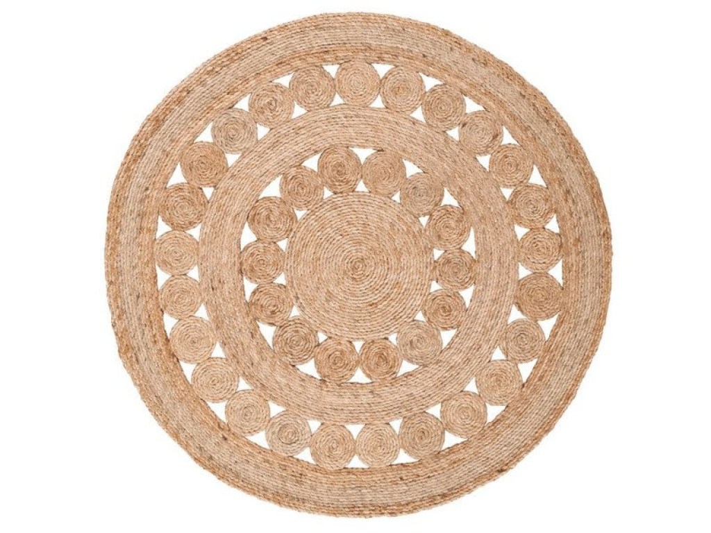 Χαλί Γιούτα Στρογγυλό Βαμβακερό Cycle Γαρύφαλλο | Γαρύφαλλο - Λευκά Είδη